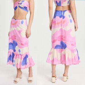 De Loreta Millpa Rosa Print Skirt Medium